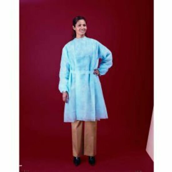 Keystone Adjustable Cap Co Polypropylene Isolation Gown, Elastic Wrists, Blue, 2XL, 100/Case ISO-NW-BLUE-2XL